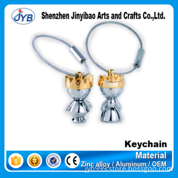 custom high-end fancy wedding gift key rings metal marriage kind and queen keychains